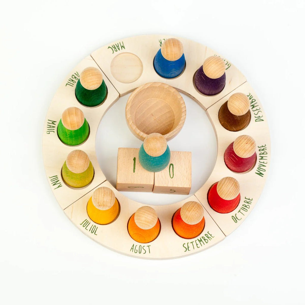 Grapat Döngüsel Takvim (İngilizce)-Ahşap Waldorf ve Montessori Oyuncak-1-Kidsmondo