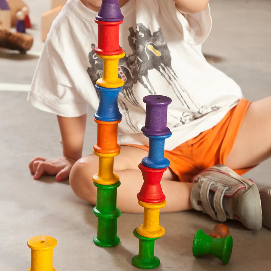 Grapat Makara - Gökkuşağı Renkleri (18 Adet)-Ahşap Waldorf ve Montessori Oyuncak-2-Kidsmondo
