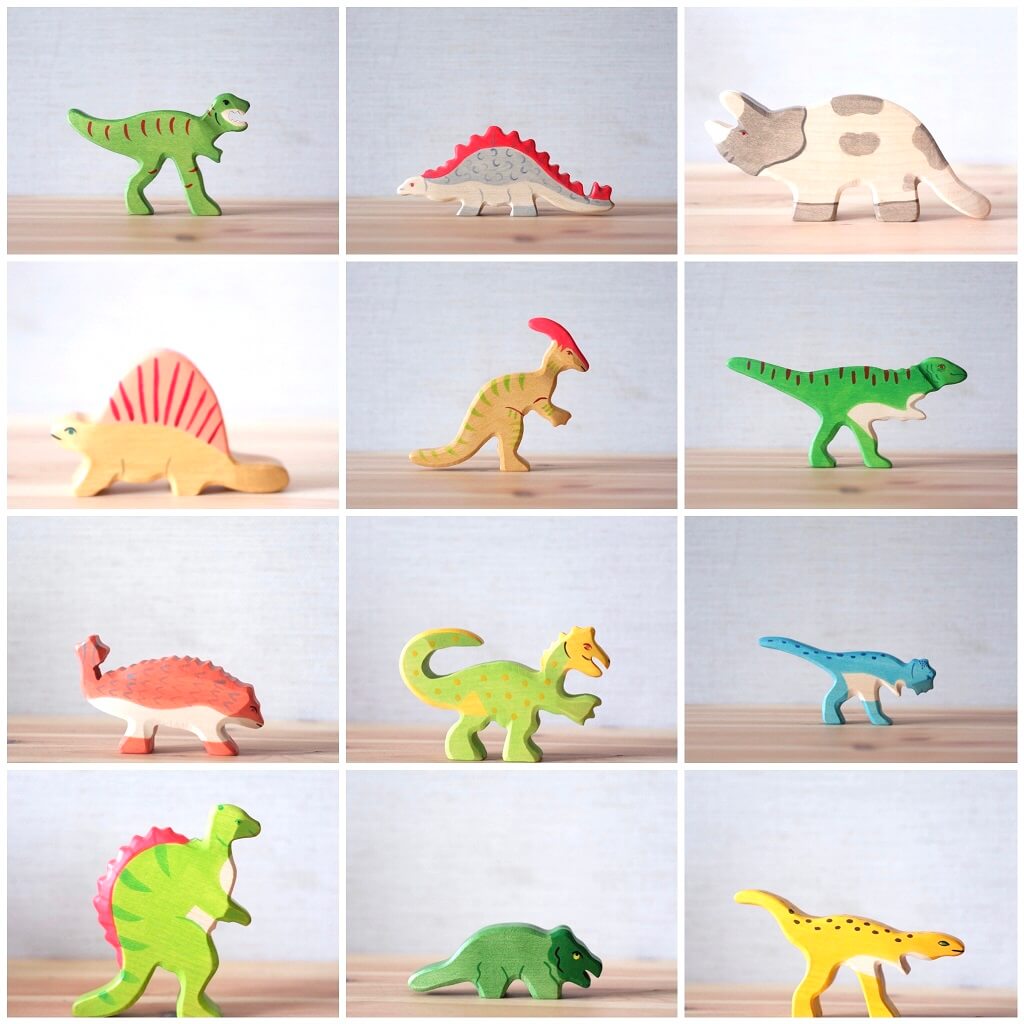 Holztiger Ahşap Oyuncak Dinozor - Allosaurus-Waldorf Ahşap Hayvan Figürü-3-Kidsmondo