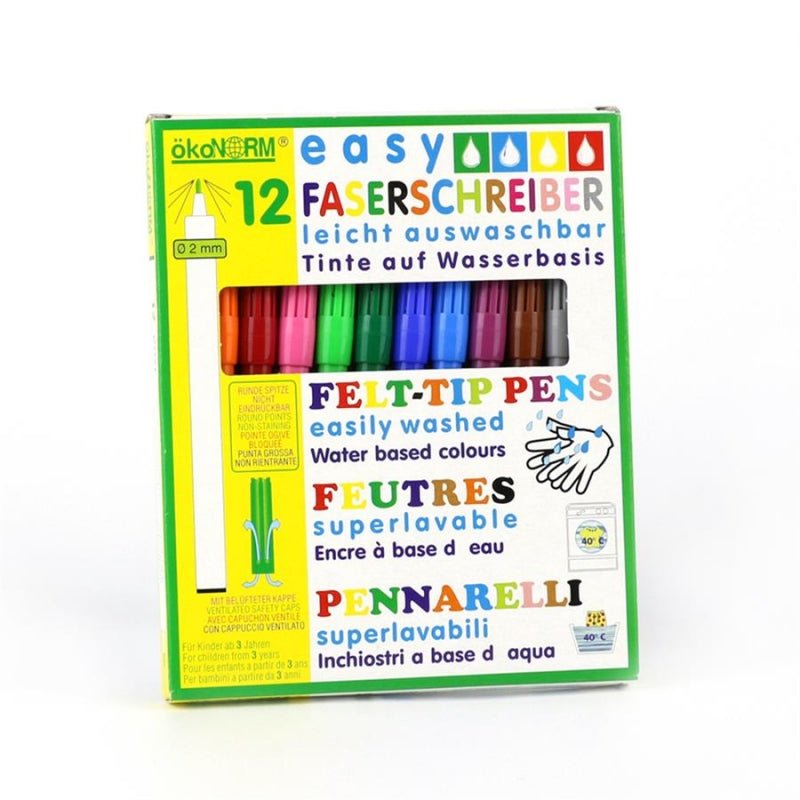 ÖkoNorm Yıkanabilir Keçeli Kalem - 12 Renk - 2mm-Resim & Çizim & Boya-2-Kidsmondo