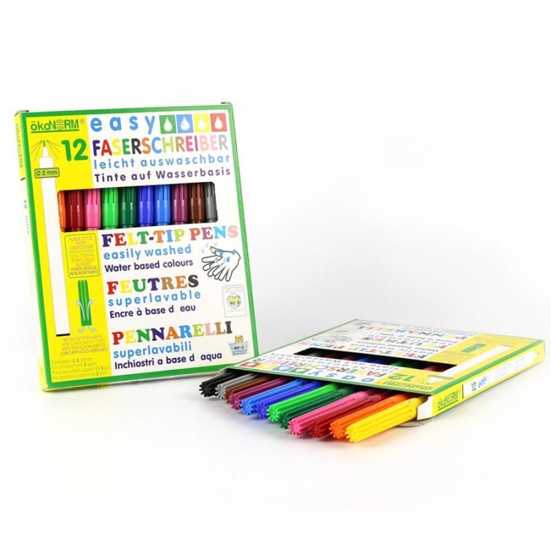 ÖkoNorm Yıkanabilir Keçeli Kalem - 12 Renk - 2mm-Resim & Çizim & Boya-1-Kidsmondo