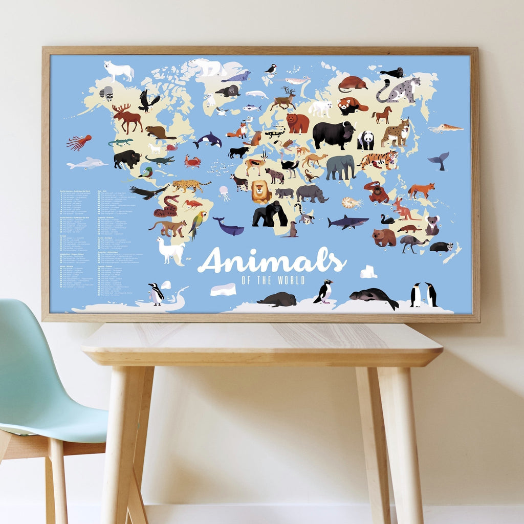 Poppik Discovery Sticker Poster - Animals of The World-DISCOVERY STICKER POSTERS-1-Kidsmondo