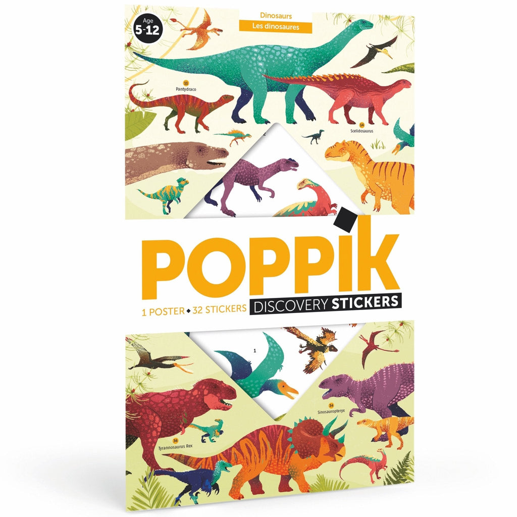 Poppik Discovery Sticker Poster - Dinosaurs-DISCOVERY STICKER POSTERS-1-Kidsmondo