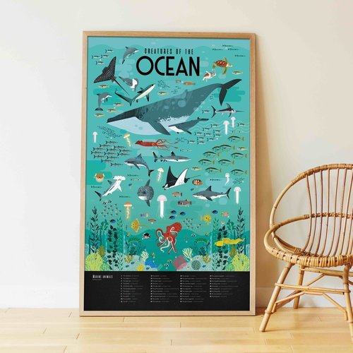 Poppik Discovery Sticker Poster - Oceans-DISCOVERY STICKER POSTERS-1-Kidsmondo