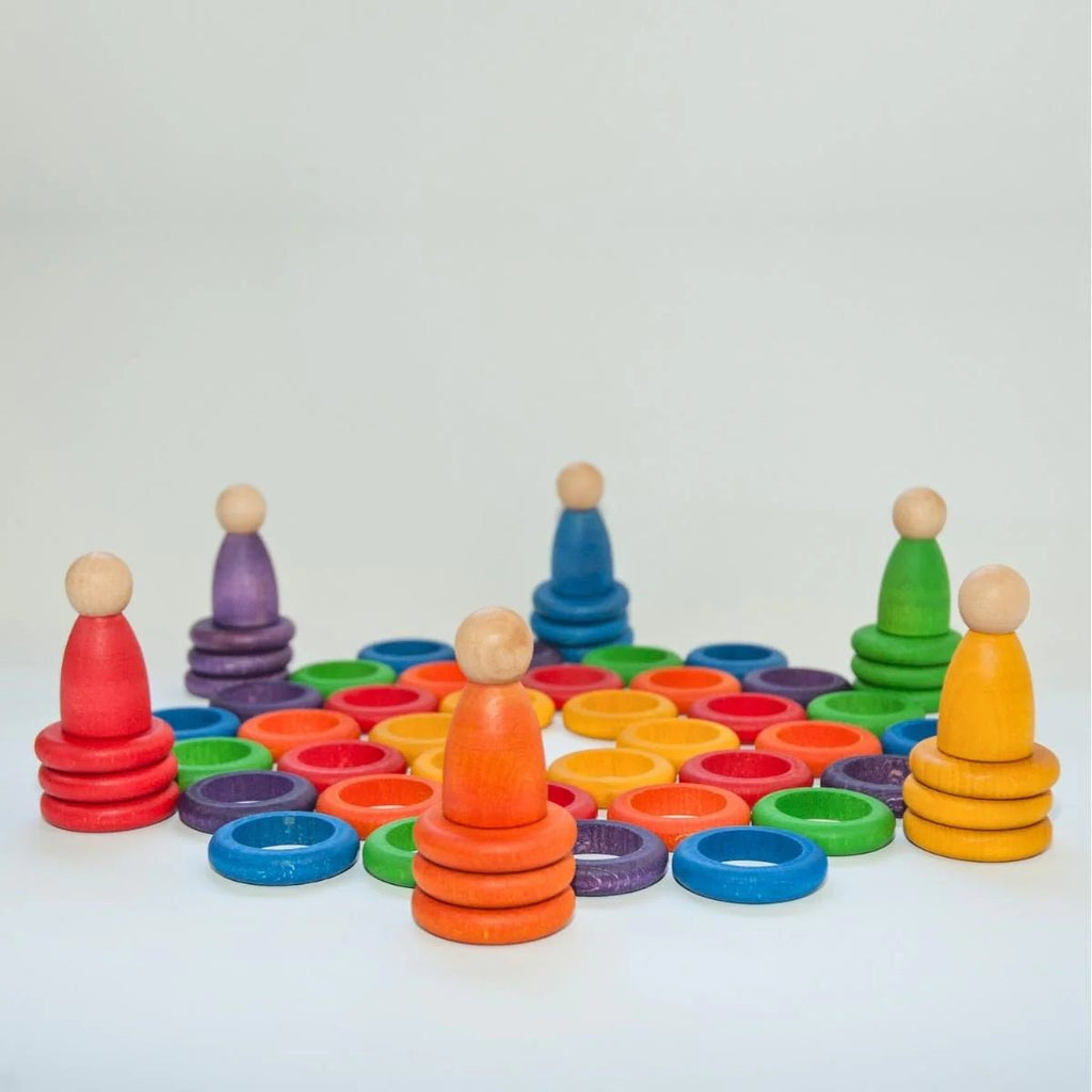 Grapat Ahşap Nins® Figürler, Halkalar ve Diskler (60 parça)-Ahşap Waldorf ve Montessori Oyuncak-5-Kidsmondo