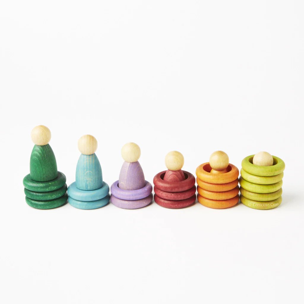 Grapat Ahşap Nins® Figürler, Halkalar ve Diskler (60 parça) - PASTEL-Ahşap Waldorf ve Montessori Oyuncak-5-Kidsmondo