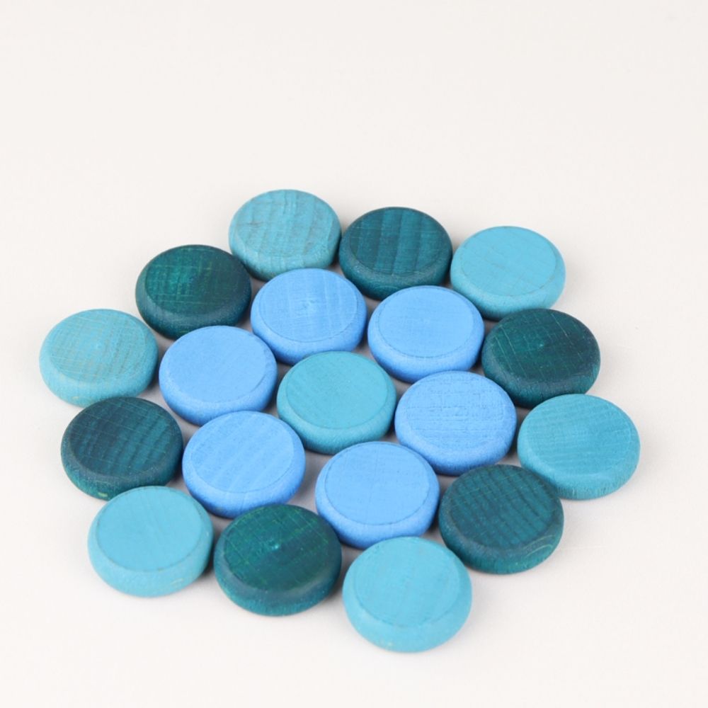 Grapat Mandala - Mavi Diskler (36 Adet)-Ahşap Waldorf ve Montessori Oyuncak-2-Kidsmondo