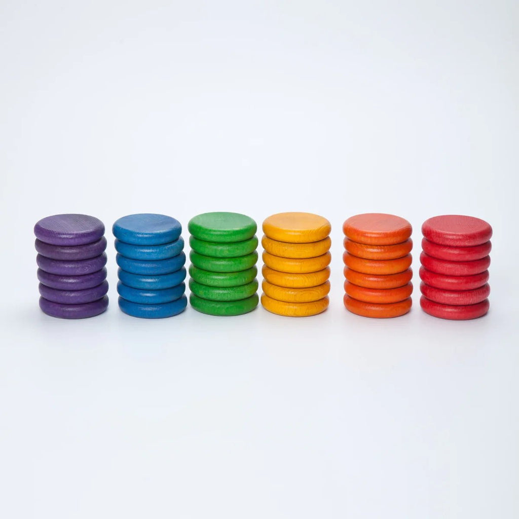 Grapat Renkli Diskler (36 Adet) - Gökkuşağı Renkleri-Ahşap Waldorf ve Montessori Oyuncak-8-Kidsmondo