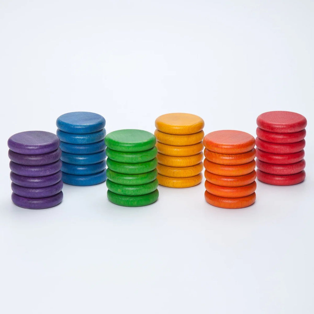 Grapat Renkli Diskler (36 Adet) - Gökkuşağı Renkleri-Ahşap Waldorf ve Montessori Oyuncak-7-Kidsmondo