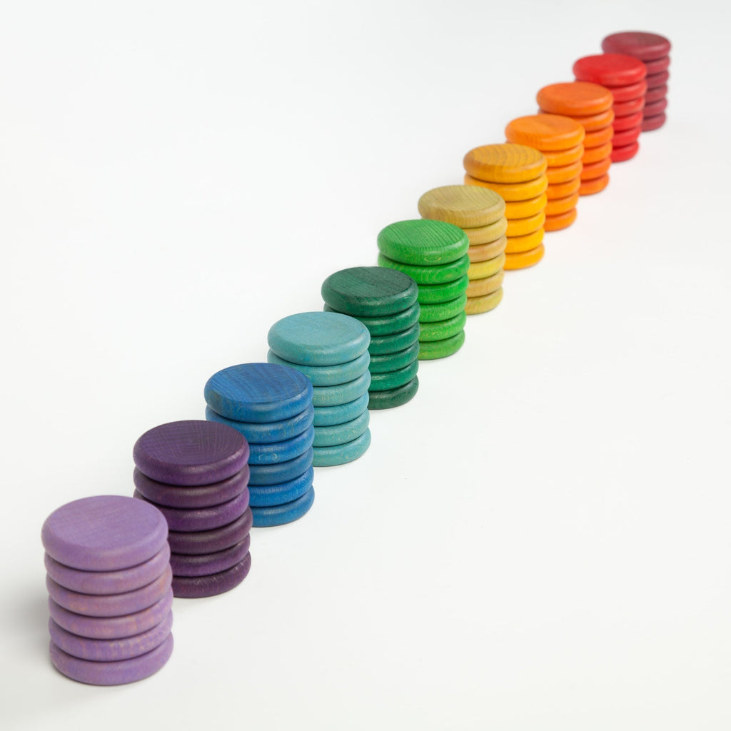 Grapat Renkli Diskler (72 Adet - 12 Renk)-Ahşap Waldorf ve Montessori Oyuncak-2-Kidsmondo