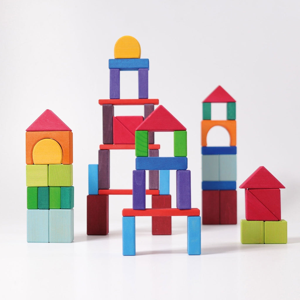 Grimms 60 Renkli Geometrik Blok-Ahşap Waldorf ve Montessori Oyuncak-1-Kidsmondo