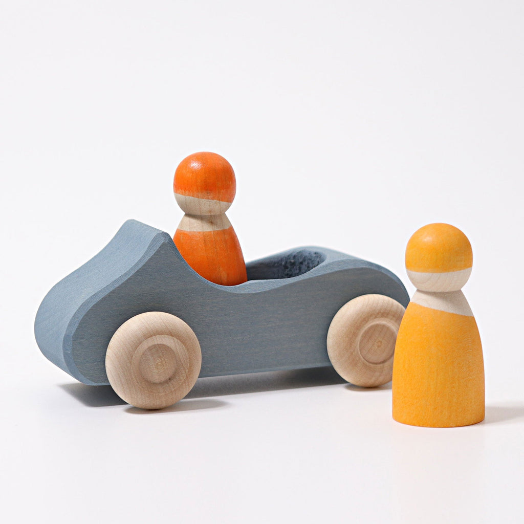 Grimms Ahşap Oyuncak Cabrio Araba - Mavi - Büyük-Ahşap Oyuncak Arabalar & Yol Oyuncağı-2-Kidsmondo