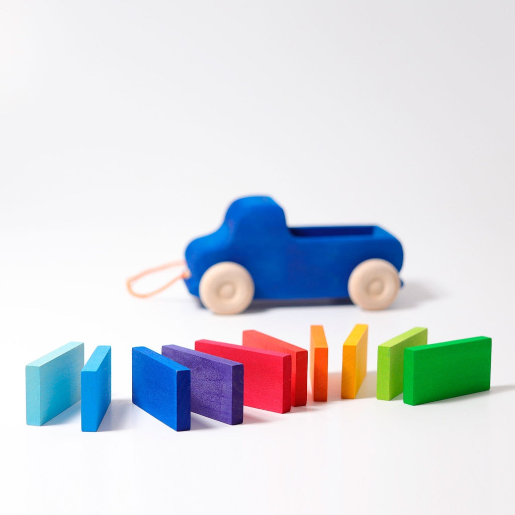 Grimms Çekilebilir Mavi Ahşap Oyuncak Kamyon-Ahşap Oyuncak Arabalar & Yol Oyuncağı-5-Kidsmondo