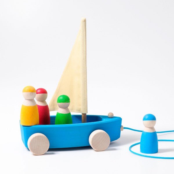 Grimms Kara Yelkenlisi ve 4 Denizci-Ahşap Oyuncak Arabalar & Yol Oyuncağı-2-Kidsmondo