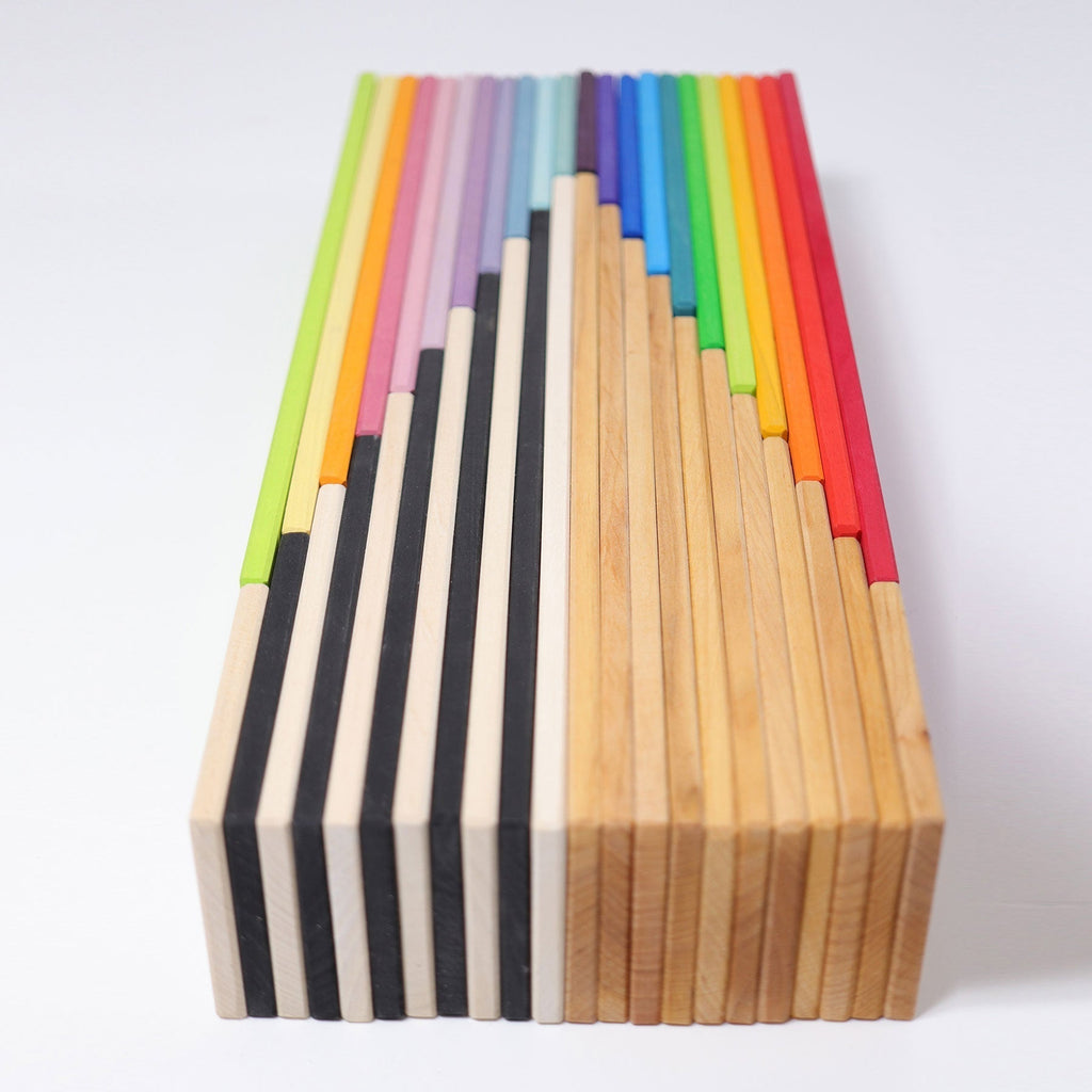 Grimms Rainbow Building Boards - Monokrom-Ahşap Waldorf Oyuncak-2-Kidsmondo