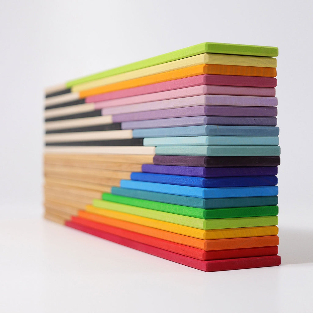 Grimms Rainbow Building Boards - Monokrom-Ahşap Waldorf Oyuncak-5-Kidsmondo