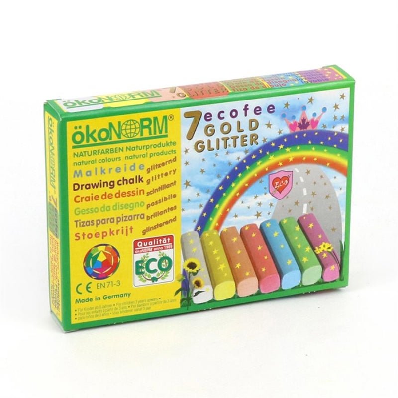 ÖkoNorm Ecofee Renkli Tebeşir - 7 Renk (ALTIN YALDIZLI)-Resim & Çizim & Boya-1-Kidsmondo