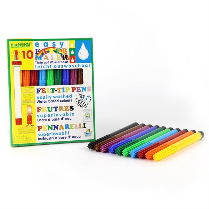 ÖkoNorm Yıkanabilir Keçeli Kalem - 10 Renk - 4mm-Resim & Çizim & Boya-4-Kidsmondo