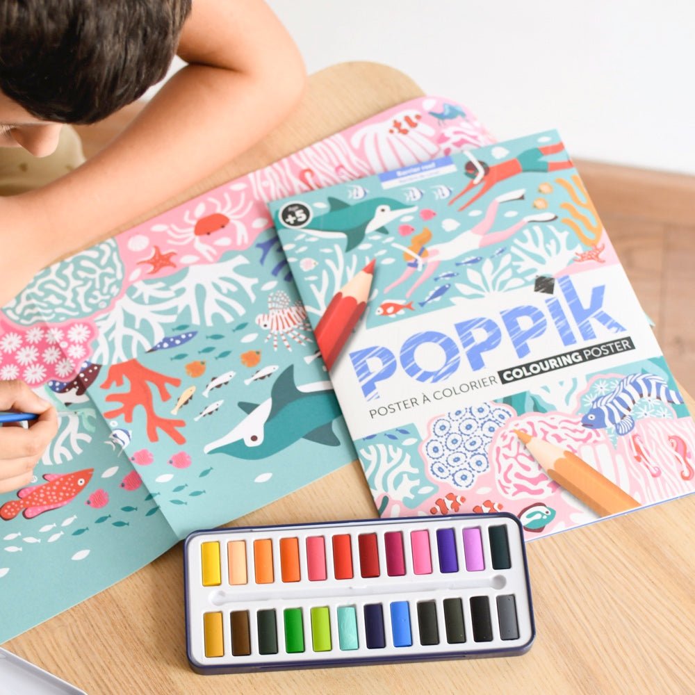 Poppik Colouring Poster - Coral Reef-COLORING POSTERS-6-Kidsmondo