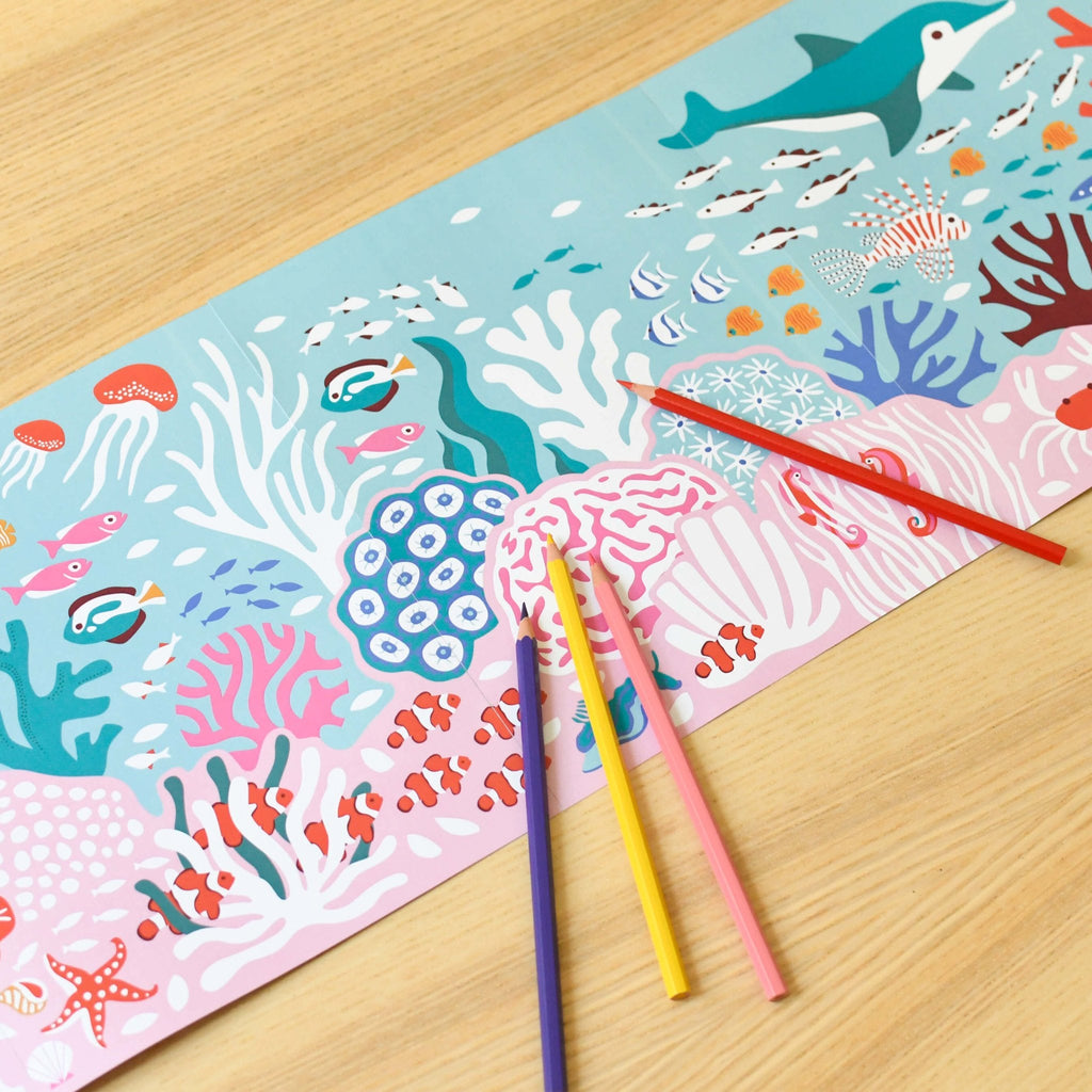 Poppik Colouring Poster - Coral Reef-COLORING POSTERS-3-Kidsmondo