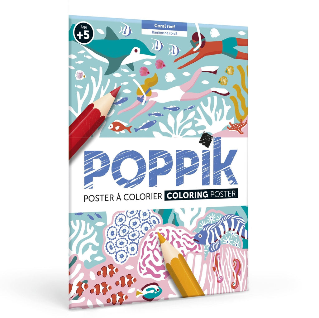 Poppik Colouring Poster - Coral Reef-COLORING POSTERS-1-Kidsmondo