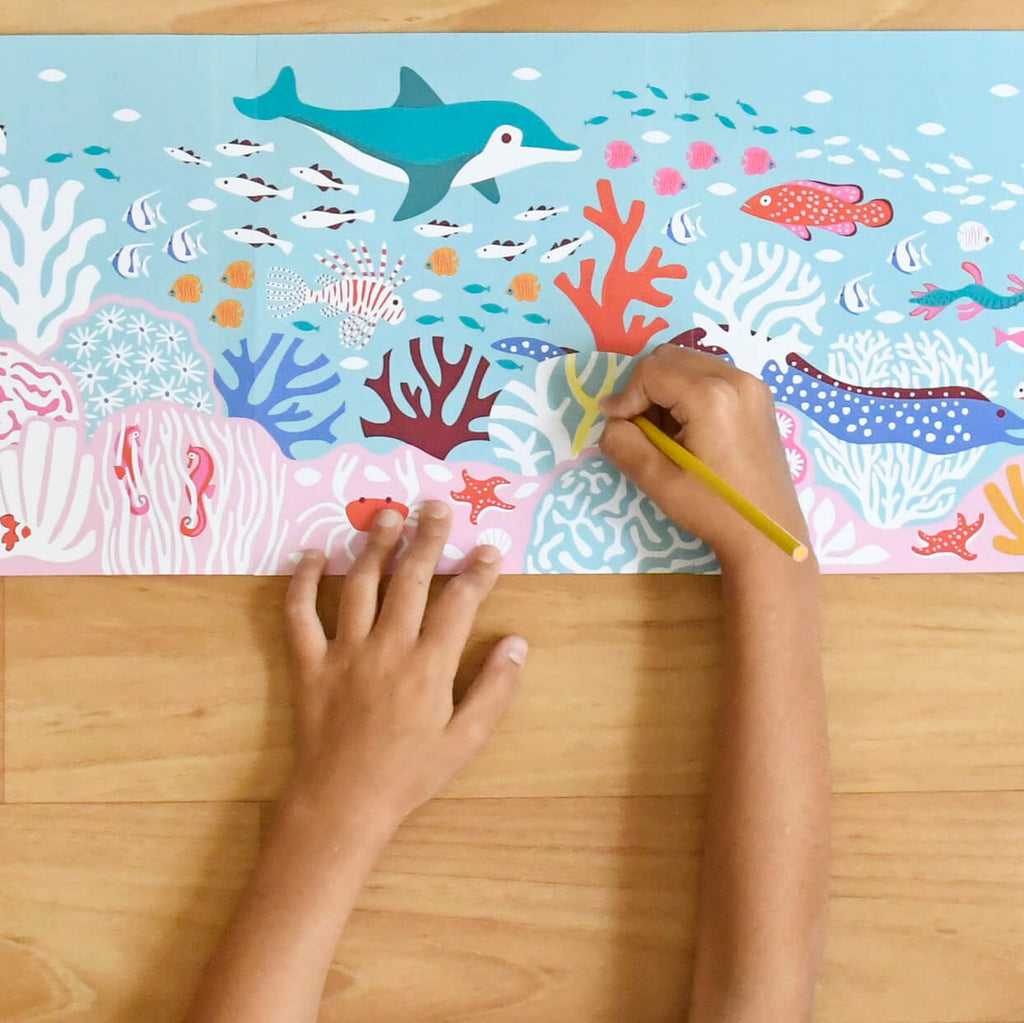 Poppik Colouring Poster - Coral Reef-COLORING POSTERS-4-Kidsmondo