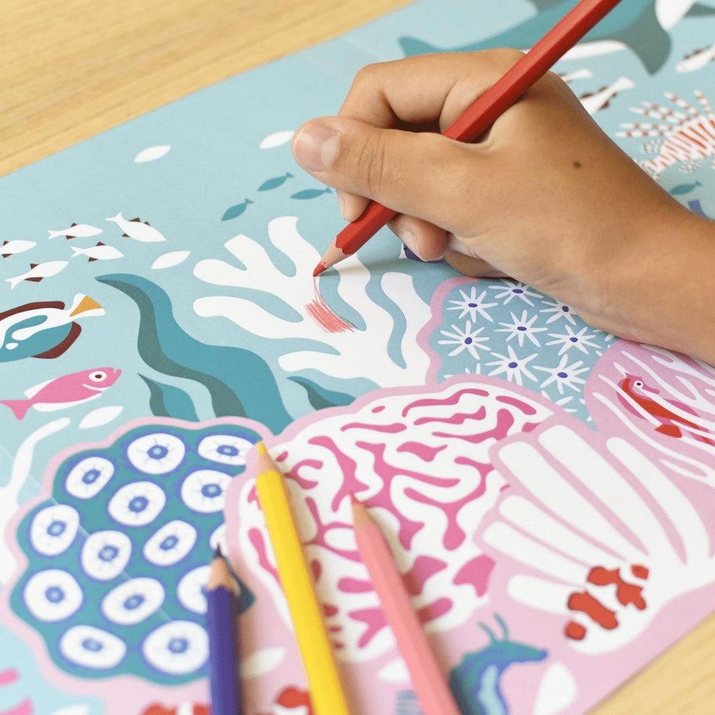 Poppik Colouring Poster - Coral Reef-COLORING POSTERS-5-Kidsmondo