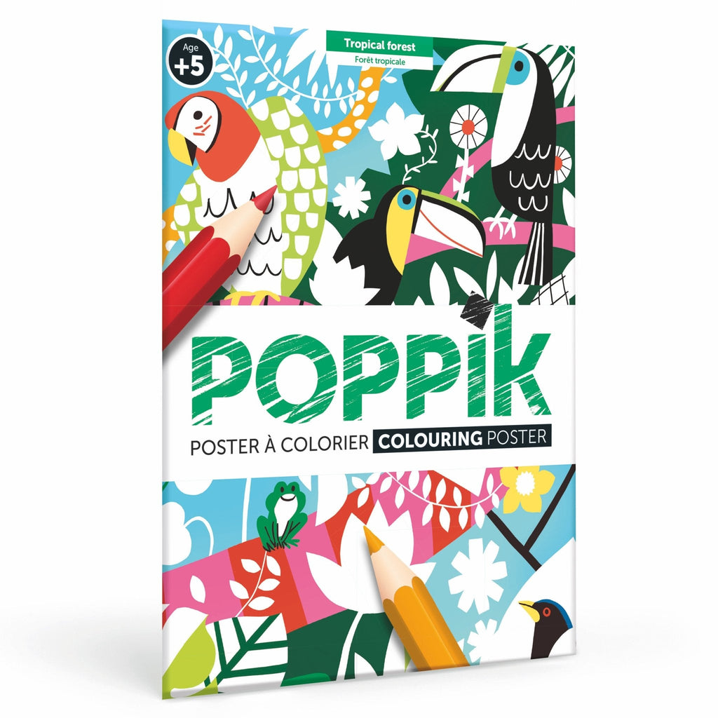 Poppik Colouring Poster - Topical Forest-COLORING POSTERS-1-Kidsmondo