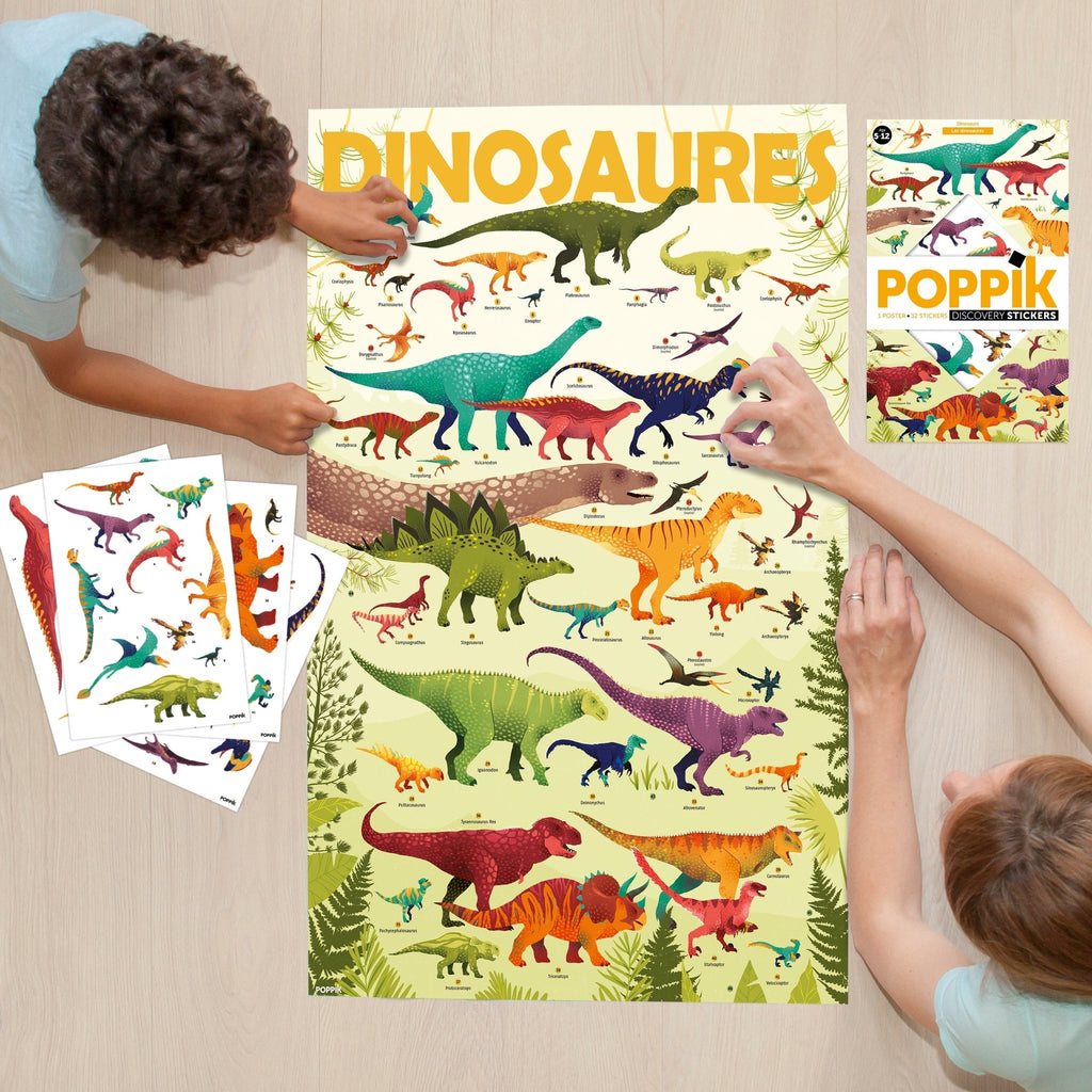 Poppik Discovery Sticker Poster - Dinosaurs-DISCOVERY STICKER POSTERS-5-Kidsmondo