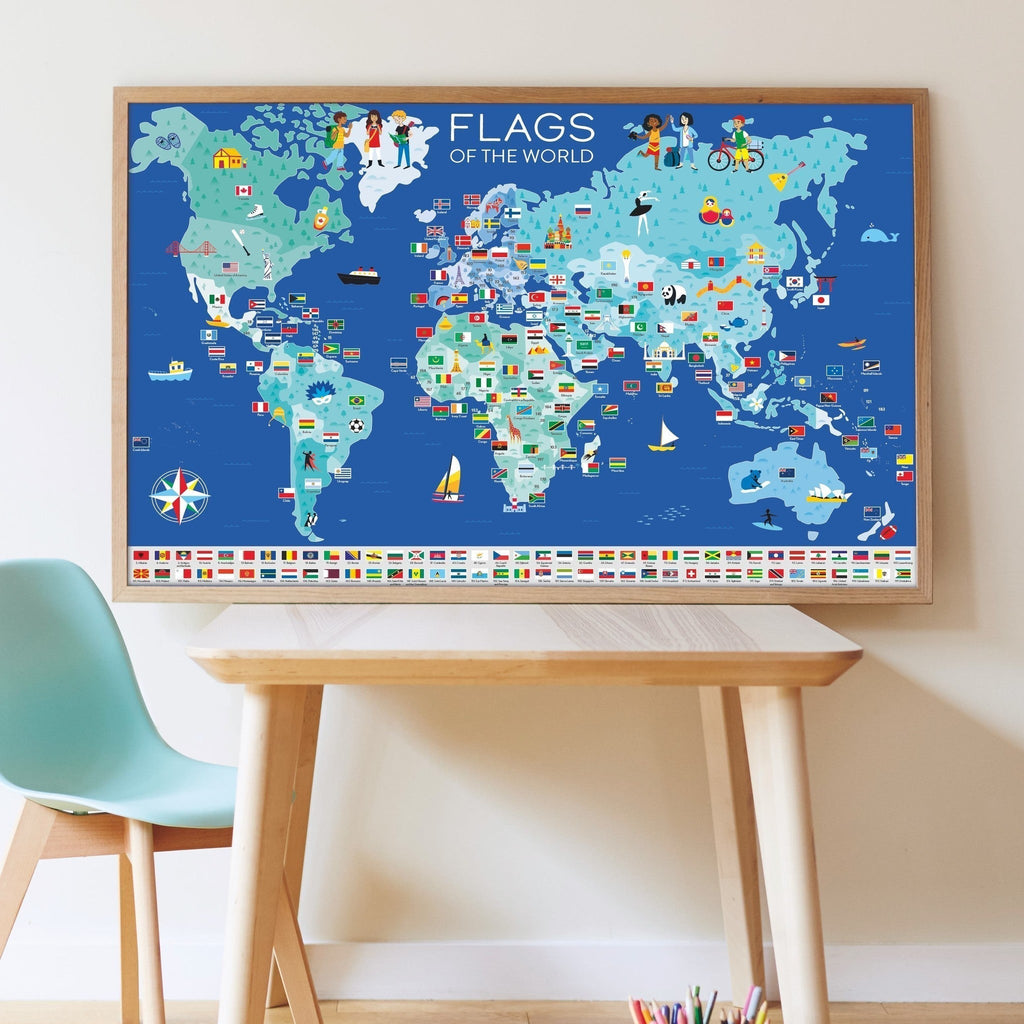 Poppik Discovery Sticker Poster - Flags of the World-DISCOVERY STICKER POSTERS-1-Kidsmondo