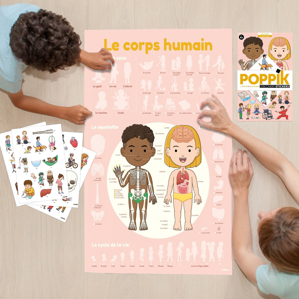 Poppik Discovery Sticker Poster - Human Body-DISCOVERY STICKER POSTERS-2-Kidsmondo
