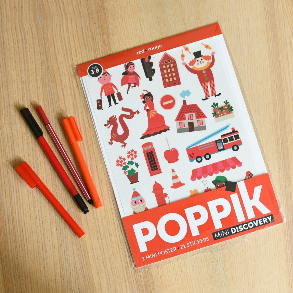 Poppik Mini Poster - Red-MINI POSTERS-5-Kidsmondo