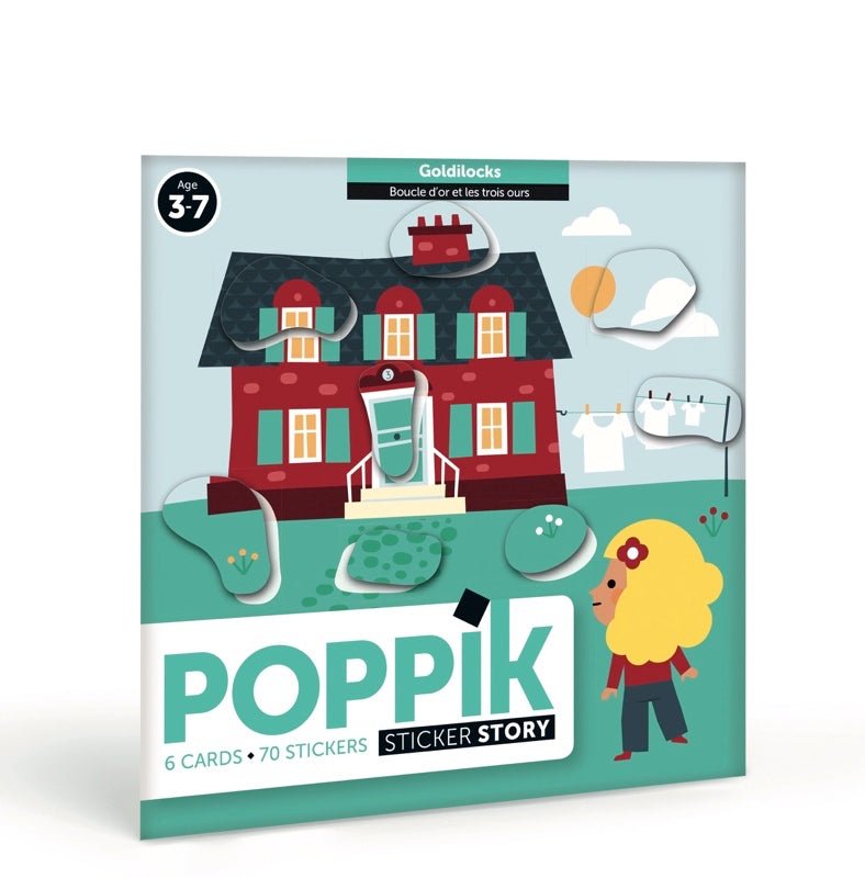 Poppik Sticker Story Cards - GOLDILOCKS (AND THE THREE BEARS)-STICKER STORY CARDS-1-Kidsmondo