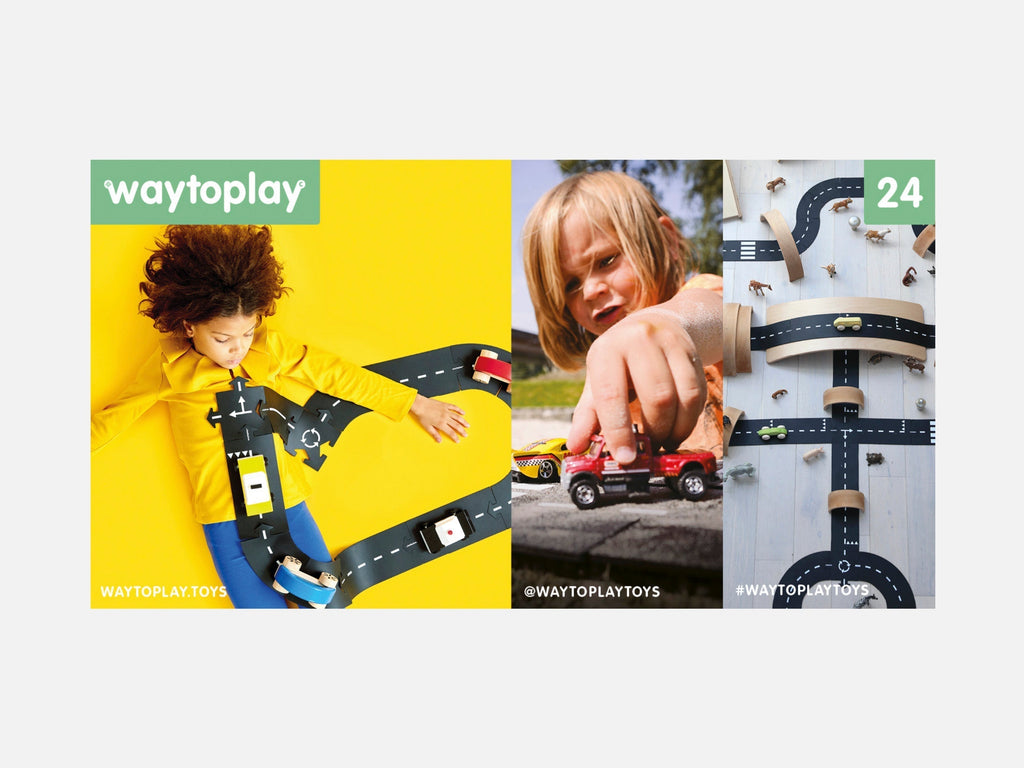 Waytoplay Highway - 24 Parça-Ahşap Oyuncak Arabalar & Yol Oyuncağı-3-Kidsmondo